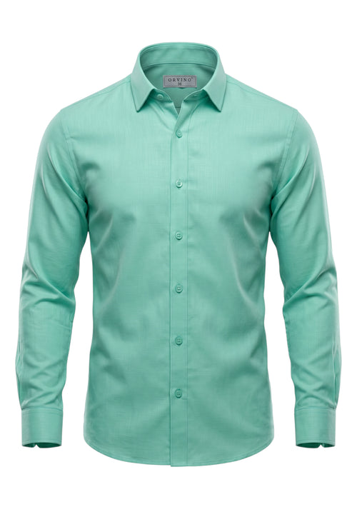 Green shirt on a white background
