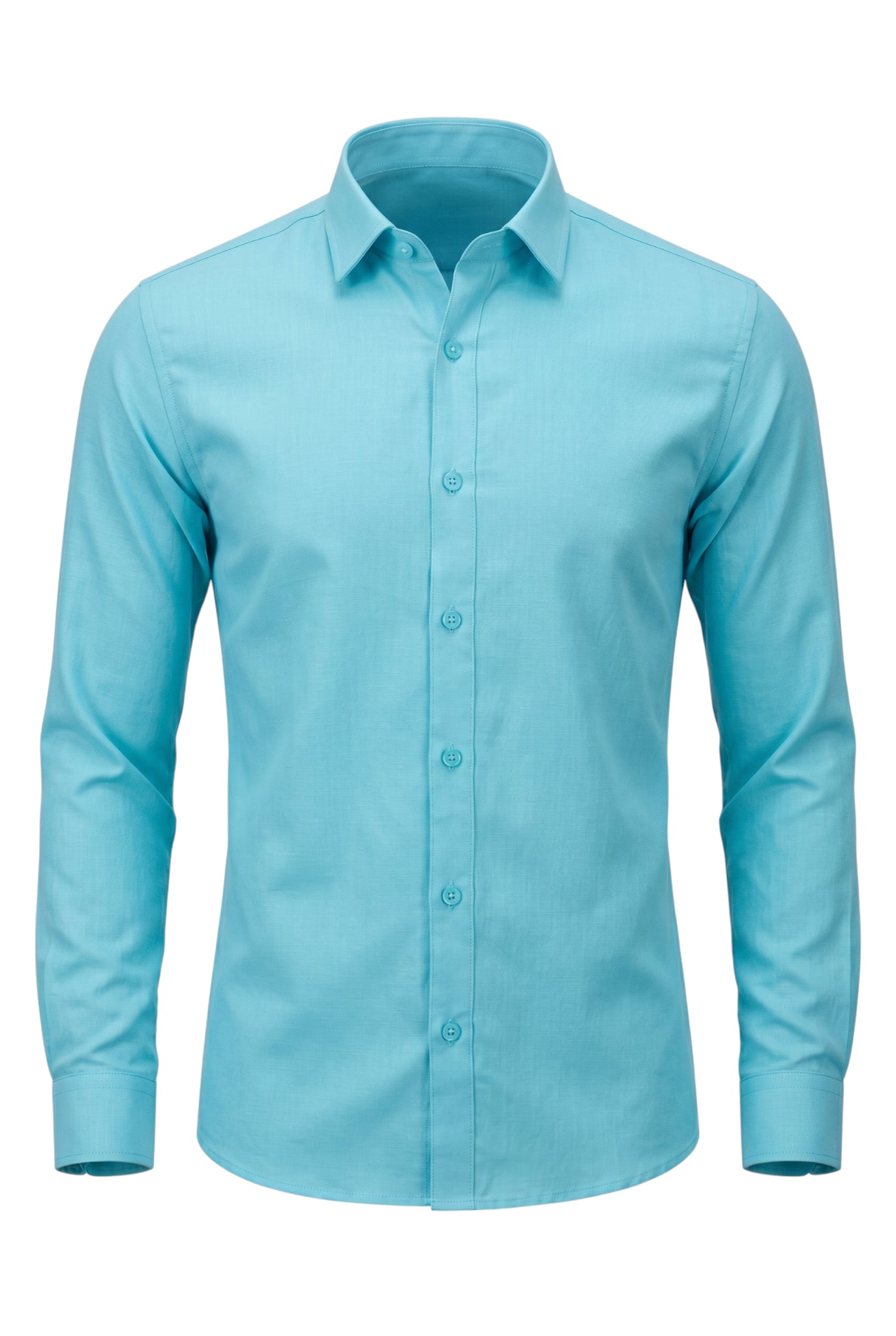 Light blue button-up shirt on a white background