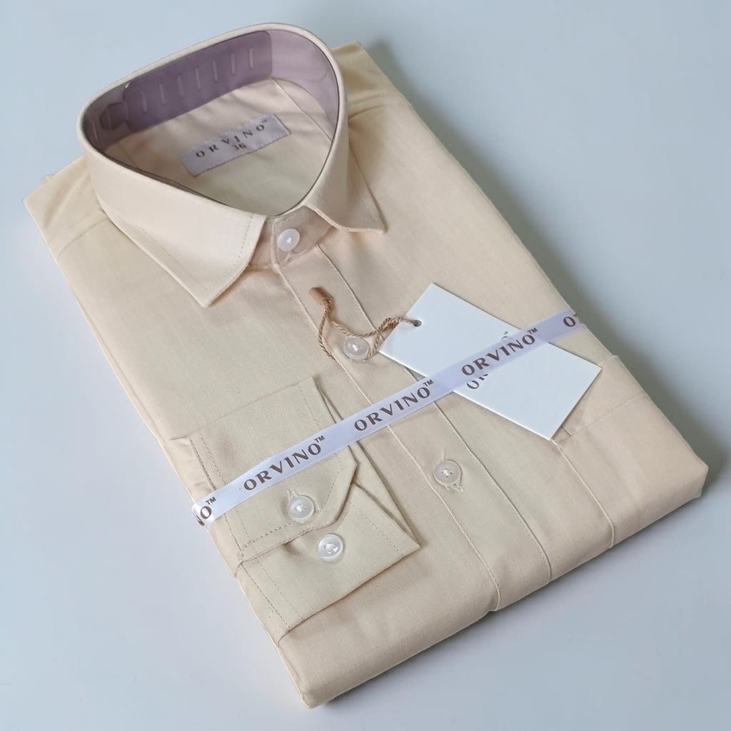 ORVINO Men's Satin Semi-Formal Shirt - Solid, Slim Fit, Long Sleeve.