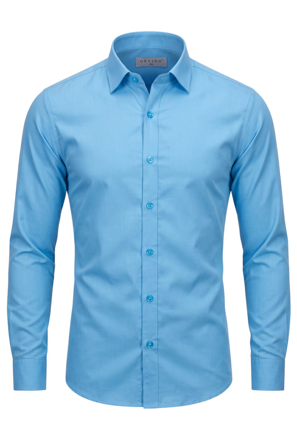 ORVINO Men's Satin Semi-Formal Shirt - Solid, Slim Fit, Long Sleeve.